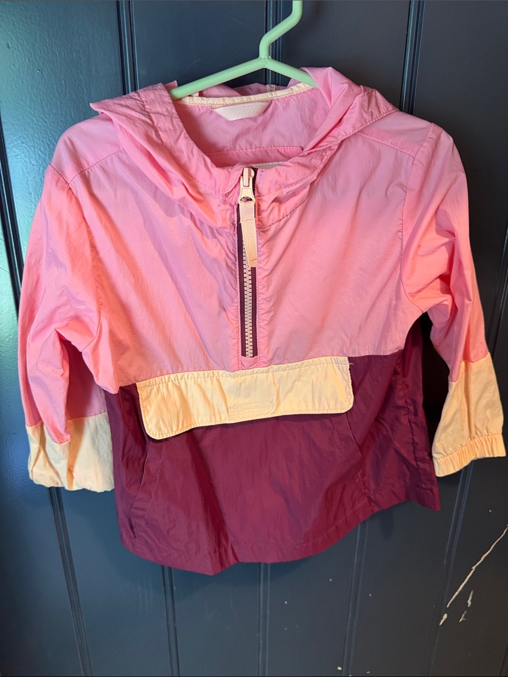 Cat & Jack Pink, Light Pink & Maroon Colorblock Windbreaker Jacket